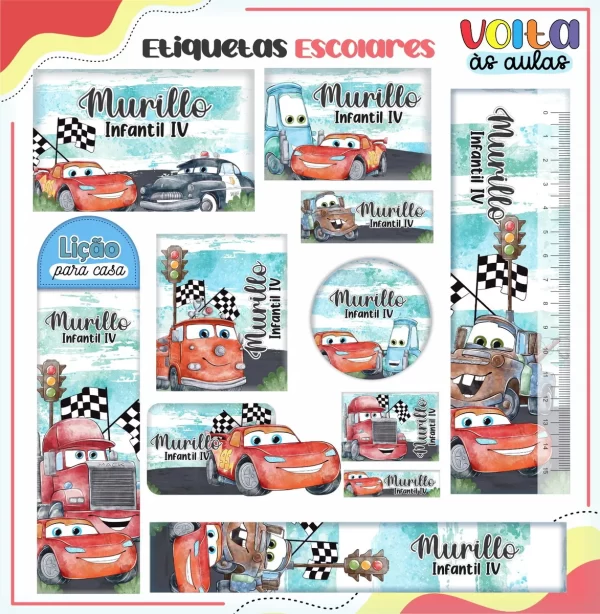 Arquivo Escolar Carros Studio, Png e Pdf