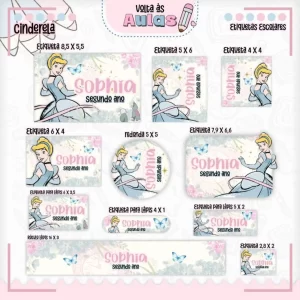 Arquivo Escolar Cinderela Studio, Pdf e Png