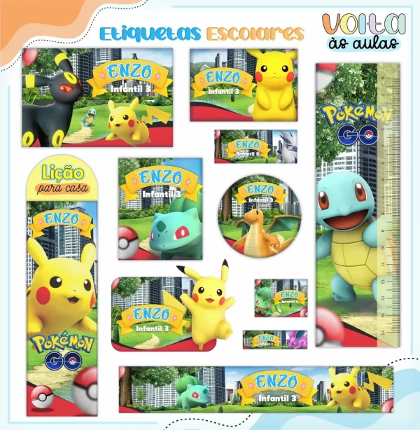 Arquivo Escolar Pokemon Studio, Png e Pdf