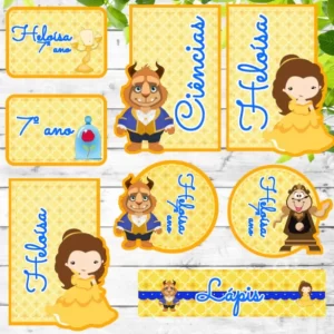 Arquivo Etiqueta Bela e a Fera Studio e Pdf