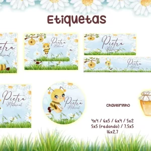 Arquivo Etiqueta Escolar Abelinha Png