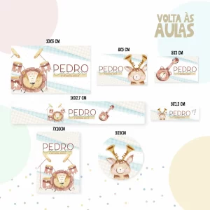 Arquivo Etiqueta Escolar Animais Banda