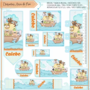 Arquivo Etiqueta Escolar Arca de Noé