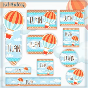 Arquivo Etiqueta Escolar Balão Dxf, Png e Pdf