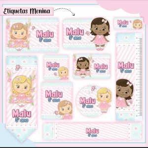 Arquivo Etiqueta Escolar Bonequinha