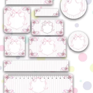 Arquivo Etiqueta Escolar Borboletas Png e Pdf