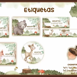 Arquivo Etiqueta Escolar Bosque Png