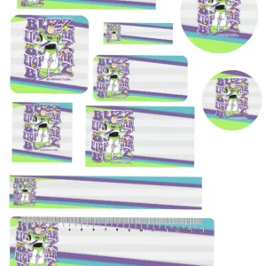 Arquivo Etiqueta Escolar Buzz Png e Pdf