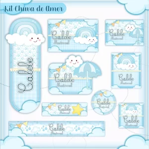 Arquivo Etiqueta Escolar Chuva de Amor