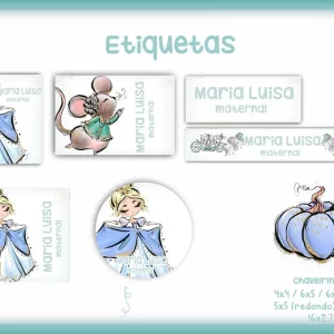 Arquivo Etiqueta Escolar Cinderela Png