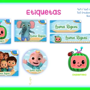 Arquivo Etiqueta Escolar Cocomelon Png