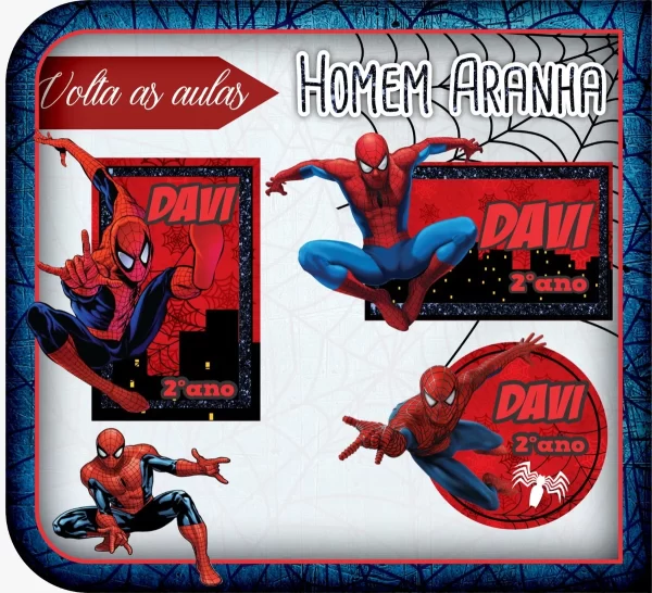 Arquivo Etiqueta Escolar Homem Aranha