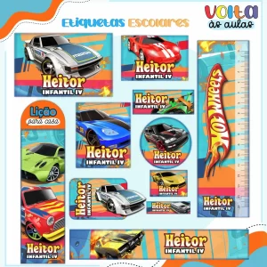 Arquivo Etiqueta Escolar Hot Wheels