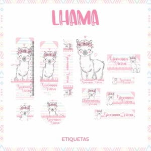 Arquivo Etiqueta Escolar Lhama Pdf e Png