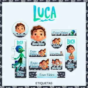 Arquivo Etiqueta Escolar Luca Png e Pdf