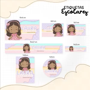 Arquivo Etiqueta Escolar Menina Negra
