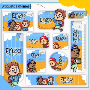 Arquivo Etiqueta Escolar Menininho