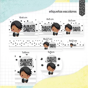 Arquivo Etiqueta Escolar Menino Negro