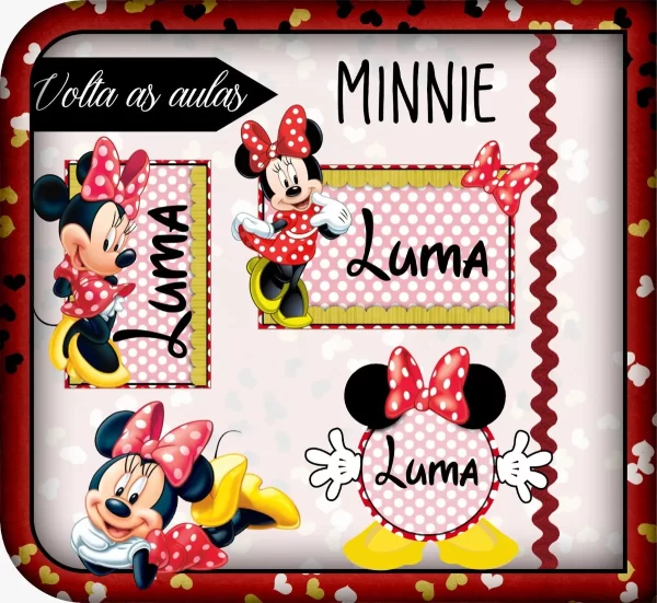 Arquivo Etiqueta Escolar Minnie Studio