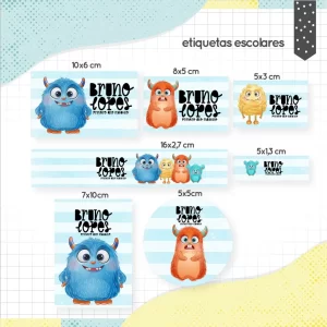 Arquivo Etiqueta Escolar Monstrinhos