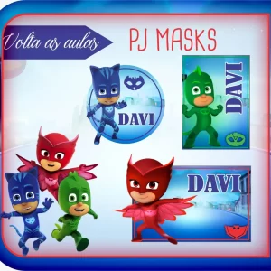 Arquivo Etiqueta Escolar PJ Masks Studio