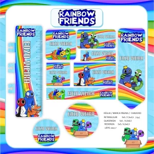 Arquivo Etiqueta Escolar Rainbow Friends