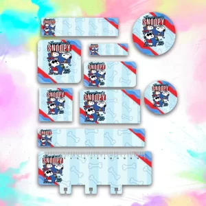 Arquivo Etiqueta Escolar Snoopy Png e Pdf