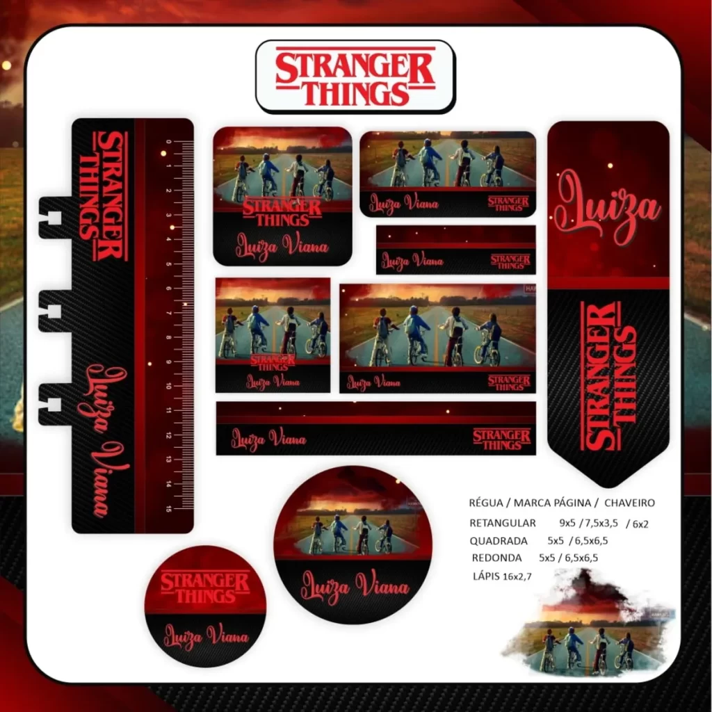 Arquivo Etiqueta Escolar Stranger Things