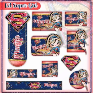 Arquivo Etiqueta Escolar Super Girl