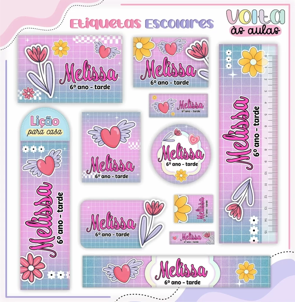 Arquivo Etiqueta Escolar Teen Menina