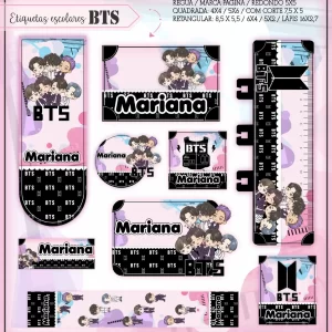 Arquivo Etiqueta Escolar Tema Bts