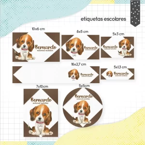 Arquivo Etiqueta Escolar Tema Cachorrinho