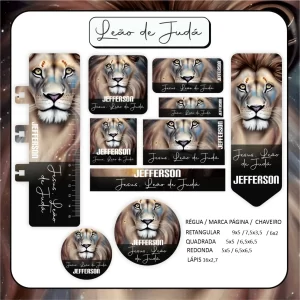 Arquivo Etiqueta Escolar Tema Leão de Judá