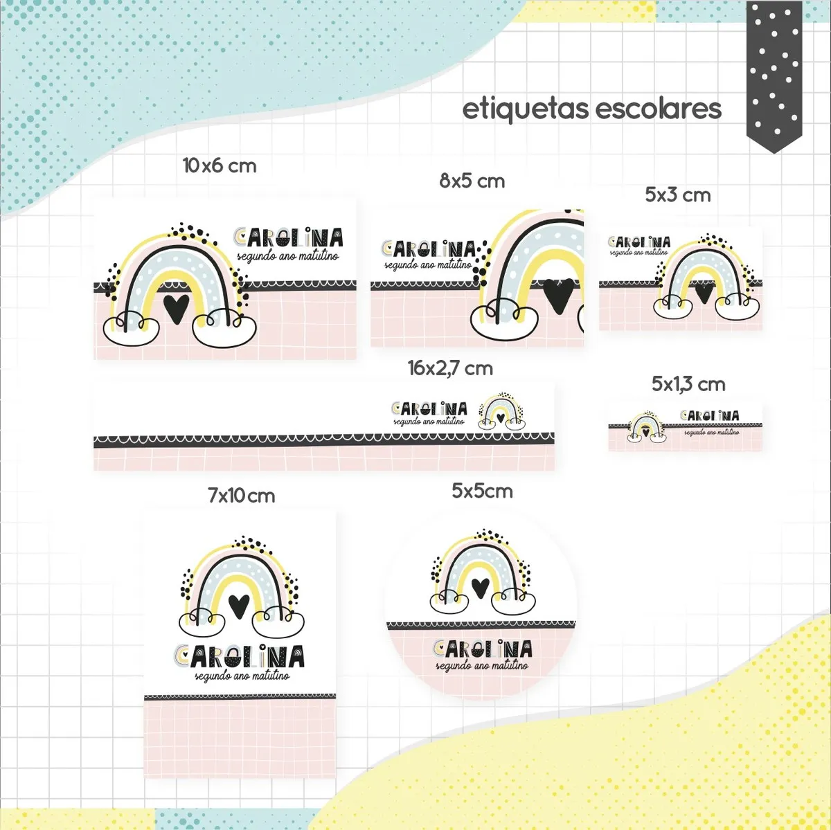 Arquivo Etiqueta Escolar Tema Minimalista