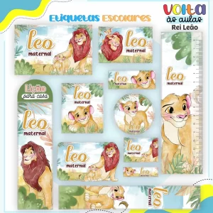 Arquivo Etiqueta Escolar Tema Rei Leão