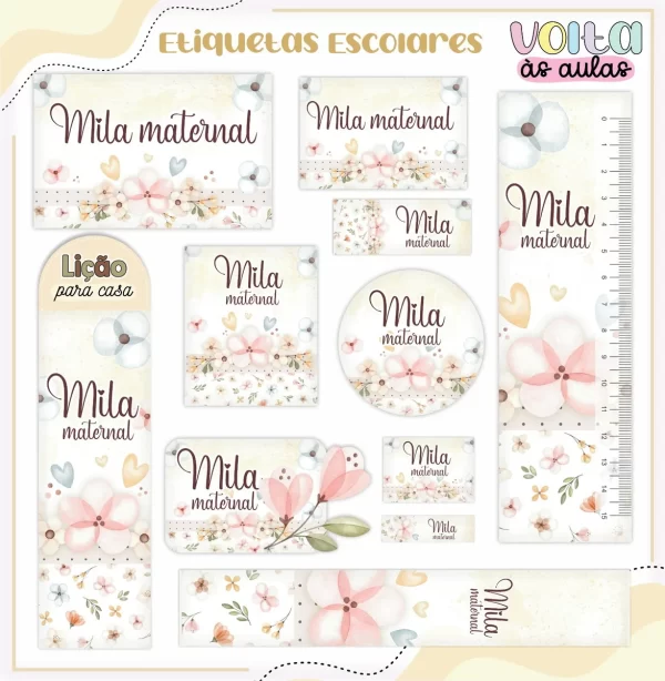 Arquivo Etiqueta Floral Studio, Pdf e Png