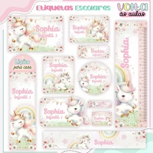 Arquivo Etiqueta Unicórnio Studio, Png e Pdf