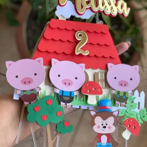 Arquivo Topo de Bolo 3 porquinhos Studio