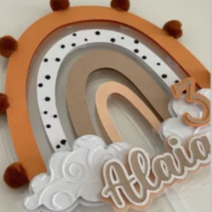 Arquivo Topo de Bolo Arco íris Boho Studio