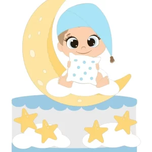 Arquivo Topo de Bolo Bebê Lua Studio