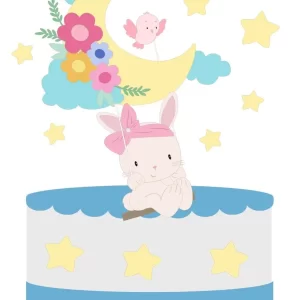 Arquivo Topo de Bolo Coelha na Lua Studio