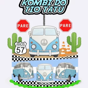 Arquivo Topo de Bolo Kombi Azul Studio