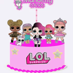 Arquivo Topo de Bolo Lol Rosa Studio