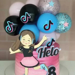 Arquivo Topo de Bolo Menina Balões Studio