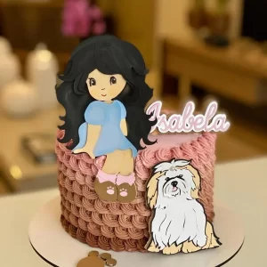 Arquivo Topo de Bolo Menina e Cachorro Studio