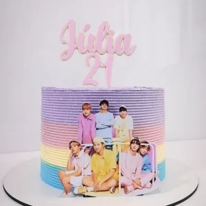 Arquivo Topo de Bolo Rosa Bts Studio