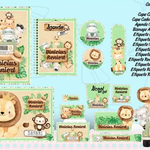 Arquivo de Corte Escolar Etiqueta Safari