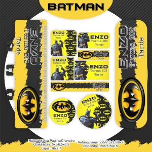 Arquivo de Corte Etiqueta Escolar Batman