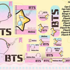 Arquivo de Corte Etiqueta Escolar Bts