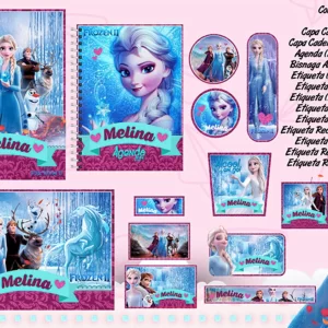 Arquivo de Corte Etiqueta Escolar Frozen